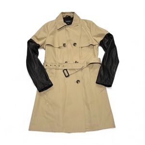 Mackage‎ Tan and Black Elegant Trench Coat Size Large